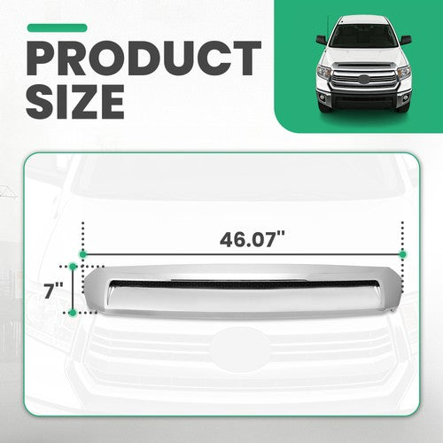 DURAFORCE For Toyota Tundra 14-21 Front Molding Upper Grille Hood Bulge Scoop Chrome ABS