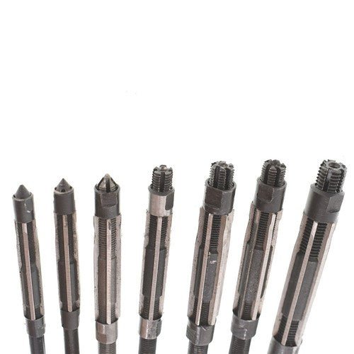 DURAFORCE 7Pcs/Set Adjustable Hand Reamers, HV to H3,1/4" to 15/32" High Speed Steel