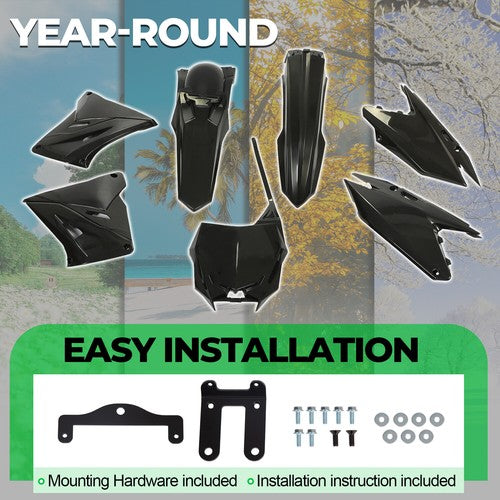 DURAFORCE Complete Plastics Kit Fairing Bodywork Set For Suzuki RM250 RM125 2001-2008