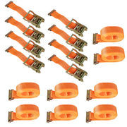 DURAFORCE 2 "x 20' 4000 lb E-Track Ratchet Straps Orange Heavy Duty Tie Downs New 8 Set