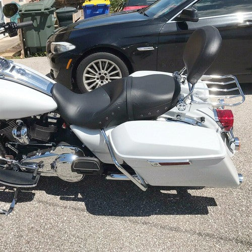 DURAFORCE Adjustable Backrest Sissy Bar Luggage Rack For Harley Touring Road Glide 2009-24