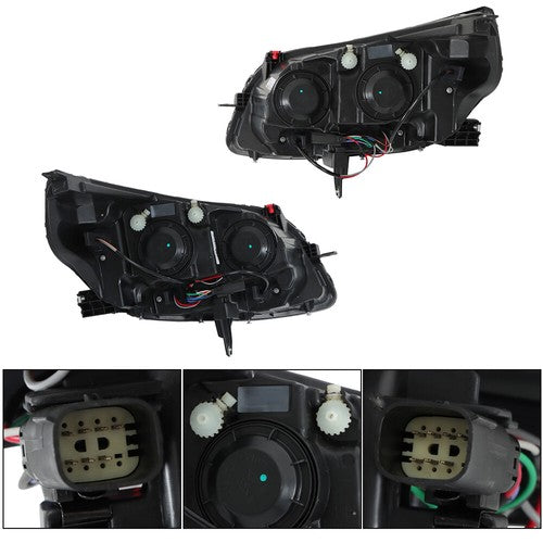 DURAFORCE Projector Headlights Halogen Black Housing For Chevy Malibu 2013-2016 Left&Right
