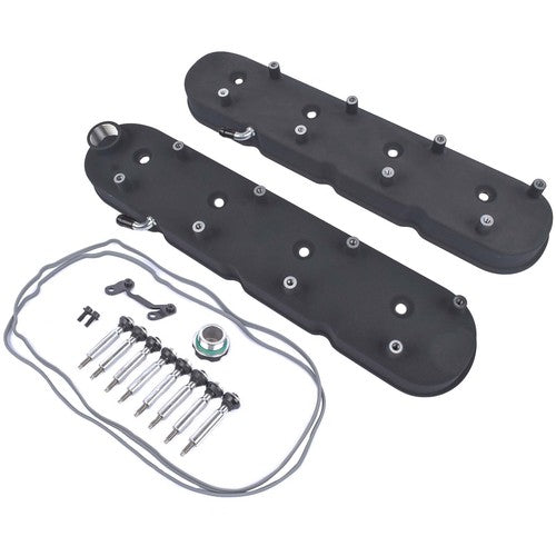 DURAFORCE GM LS Black Cast Aluminum Valve Covers w/Coil Mounts For LS1 LS2 LS3 5.3 6.0 6.2