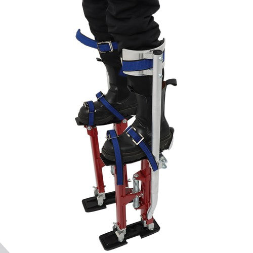DURAFORCE Adjustable Height Drywall Stilts Aluminum Tool For Painting Painter Red 18"-30"
