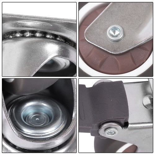 DURAFORCE 4 Piece 2 Inch Caster Wheels 360° Swivel Wheels (2 with Brake & 2 without brake)