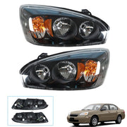 DURAFORCE RH & LH Headlights Headlamps Housing Halogen Black For Chevy Malibu 2004-2008
