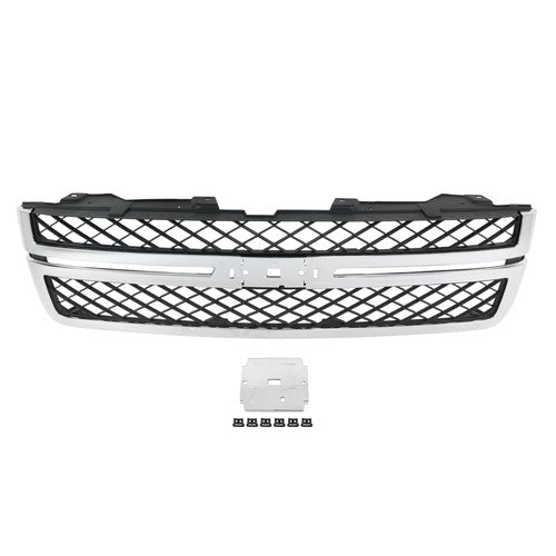 DURAFORCE Front Bumper Grille Black Chrome For Chevy Silverado 2500HD 3500 HD 2011-14