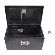 DURAFORCE For Pickup Trailer Black Aluminum Diamond Plate 20"×12"×9.5" Tool Box w/Keys