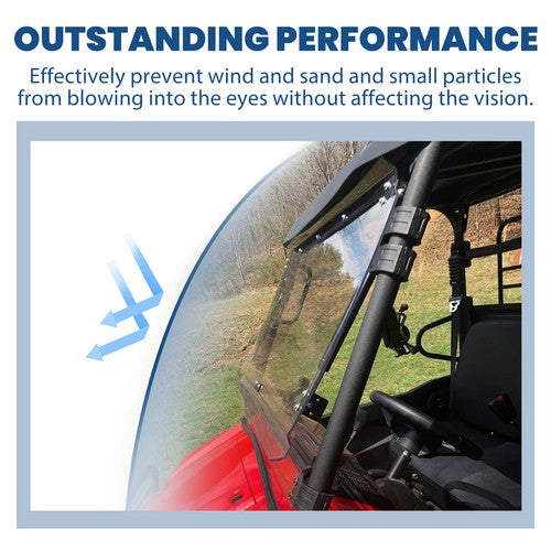 For 2019-2025 Kawasaki Mule Pro MX Front Flip Windshield Scratch Resistant