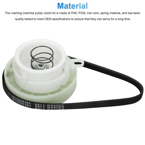 DURAFORCE For Whirlpool W10006356 AP4514410 PS2579377 W10721967 Washer Pulley Clutch Kit