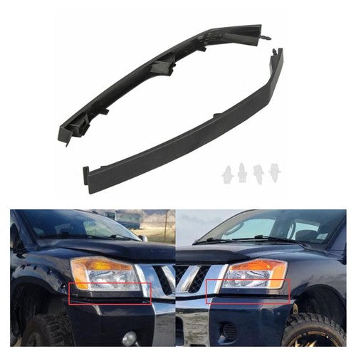 DURAFORCE Pair Headlight Molding Trim Lower Filler Fit For Nissan 04-15 Titan Armada QX56