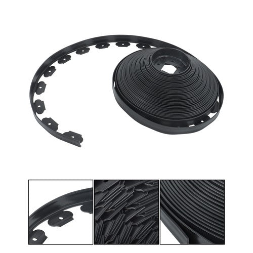 DURAFORCE Garden Edging Landscape Edging with 64 8in Spikes for Lawn 1.5 Inch 100FT Black