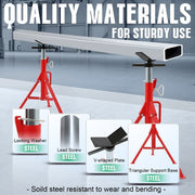 DURAFORCE Heavy-Duty Pipe Jack Stand 28"-52" Inch Adjustable Folding Pipe Stand 2500 Lbs
