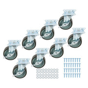 DURAFORCE 8 Pack 3 Inch Universal Caster Wheels Heavy Duty Casters with Side Brake Grey