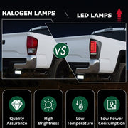 DURAFORCE Pair Tail Lights Smoke LED For Toyota Tacoma 2016-2023 2017 2021 Rear Brake Lamp