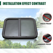 DURAFORCE 24" x 22" RV Window Fit For Camper Trailer Horizontal Sliding Window Breathable