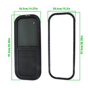 DURAFORCE Black 36 “ Width × 15 ” Height RV Window Horizontal Sliding Window w/ Trim Ring