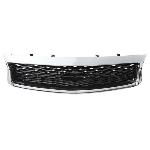 DURAFORCE For 2018-2023 Infiniti Q50 Chrome Bezel Front Bumper Black Grille W/sensor holes
