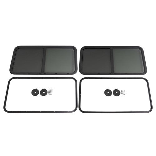 DURAFORCE 2PCS 42" W x 22" H RV Window Horizontal Slider For Camper Cargo Trailer W/Trim