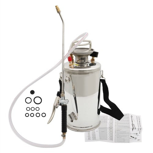 DURAFORCE 1.5 Gallon Stainless Steel Sprayer 16" Wand & 3.3FT Reinforced Hose 6L