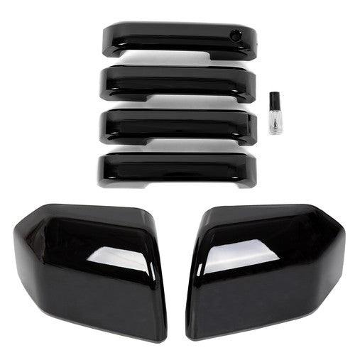 Gloss Black Top Half Mirror Door Handle Covers for 2015-2020 Ford F150 F-150