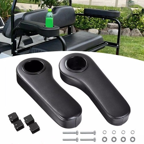 DURAFORCE Pair Golf Cart Rear Seat Arm Rest Drink Cup Holder For EZGO Club Car Yamaha