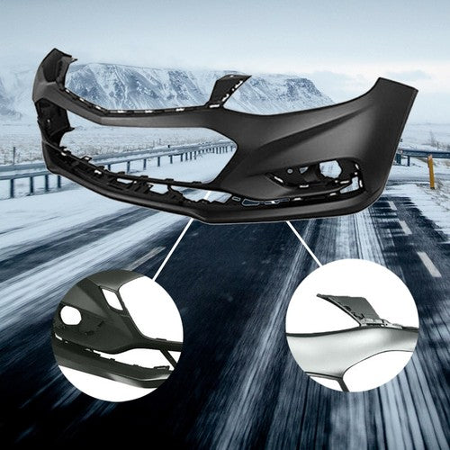 DURAFORCE Front Bumper Cover Fit For 2016-2018 Chevy Cruze w/o Park Assist Black