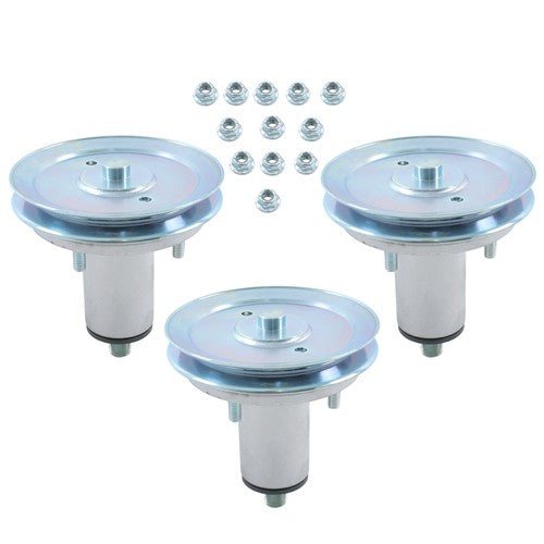 DURAFORCE 3 Pack Spindle Assembly W/ Pulley For Gravely Ariens 52" Deck 51537200 51528000