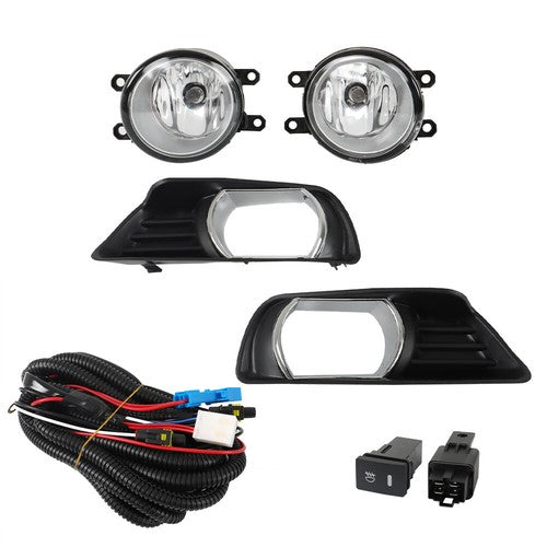 DURAFORCE Fit For Toyota Camry 2007-2009 Front Fog Lights Lamps+Bezel+Switch Kit Clear New