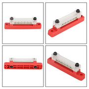 DURAFORCE Bus Bar Power Distribution Terminal Block Red & Black 6 Way 48V 150A Busbar