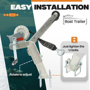 DURAFORCE For Boat Trailer parts Galvanized Winch Stand W/1400lbs Winch Roller and Strap
