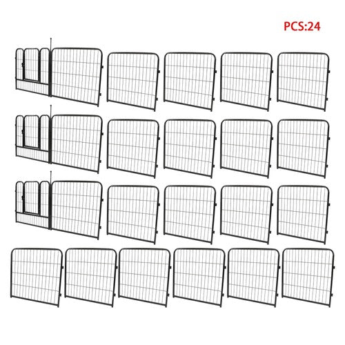 DURAFORCE 24 Panels 24x24 inch Dog Playpen Crate Fence Pet PlayPen Exercise Cage