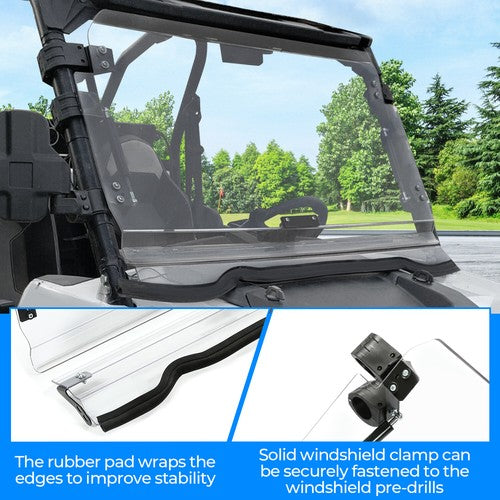 Fold Down Windshield for 14-18 Polaris RZR 900 XP 1000 S 900 Scratch Resistant