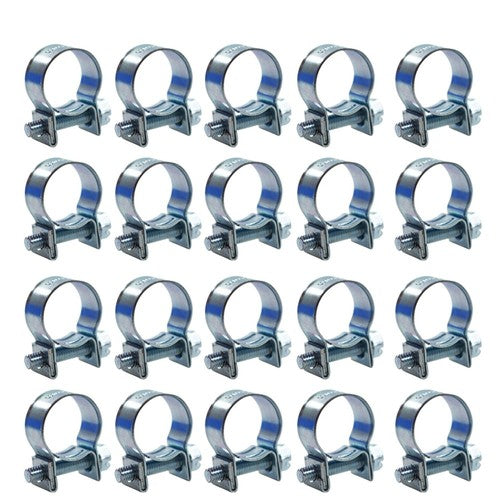 DURAFORCE 20Pieces 19/32" 13mm - 15mm Fuel Injection Hose Clamp / Fuel Clamps New