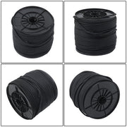 DURAFORCE Black Nylon Solid Braid Rope High UV & Abrasion Resistance 1/4 Inch × 500ft