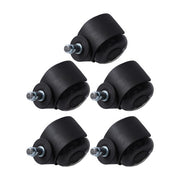 DURAFORCE 5-piece set 2" Office Chair Rubber Caster Swivel Wheels Black, 360° steering