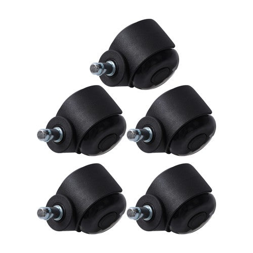 DURAFORCE 5-piece set 2" Office Chair Rubber Caster Swivel Wheels Black, 360° steering