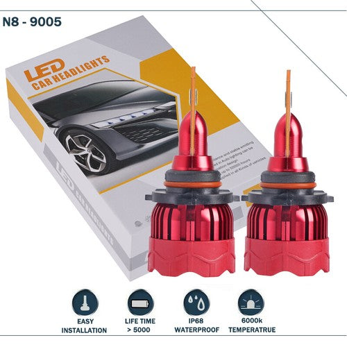 DURAFORCE 9005 LED Car Headlights Fog Lights Hi/Low Beam Bulbs Set 6000K 55W 16000LM