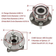 DURAFORCE Front Wheel Bearing Hub Assembly For Subaru Outback Legacy 2005-14 w/ ABS 513220