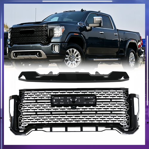 DURAFORCE For 2020-2023 GMC Sierra 2500HD 3500HD Front Bumper Grille+Hood Trim Molding