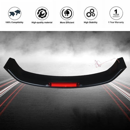 DURAFORCE For Honda Civic 2012 13 14-15 ABS Rear Trunk Lip Spoiler Wing w/Led Brake Light