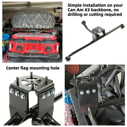 DURAFORCE For Can-Am Maverick X3 Turbo Max R Ds Spare Tire Carrier Mount Rack 2017-2023