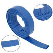 DURAFORCE Discharge Hose 1-1/4" x 50FT PVC，Fabric Lay Flat Hose With 2 Clamps，Blue