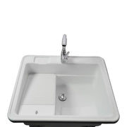 DURAFORCE 65 Freestanding Sink Commercial Laundry & Utility Room Sinks with Faucet White