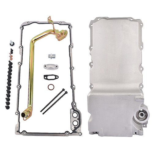 DURAFORCE For LS Swap Retrofit Aluminum Oil Pan LS1 LS2 LS3 LS6 Rear Sump, Pick Up, Gasket