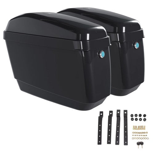 DURAFORCE Motorcycle Universal Hard Saddlebag Saddle Bags For Harley Honda Shadow VTX