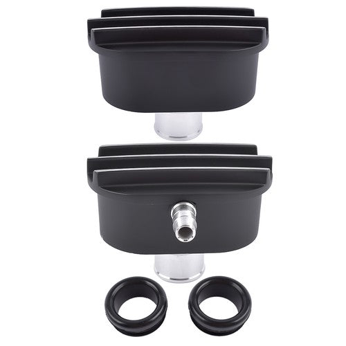 DURAFORCE Oval Finned Black Aluminum Push-in Breather & PCV Kit 1-1/4" Valve Cover Holes