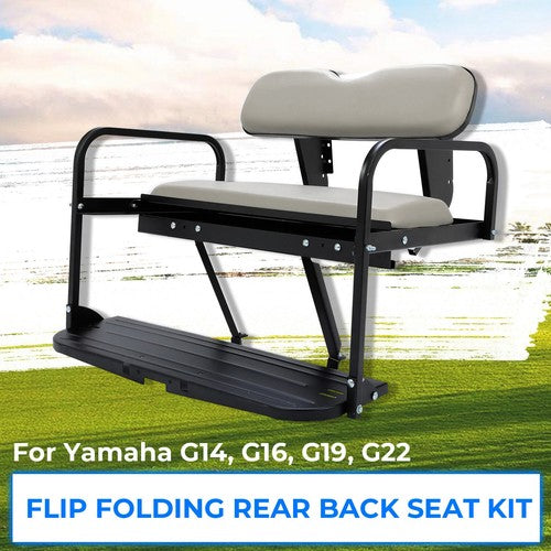 Rear Back Seat Kit Flip Folding for Yamaha G14 G16 G19 G22 Golf Cart Gray