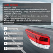 DURAFORCE Driver/LH Side For 2017-2019 Toyota Highlande Outer Brake Lamp Tail Light Rear