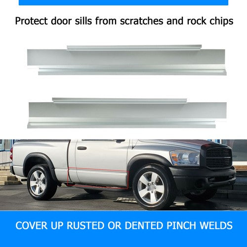Slip On Rocker Panels for 02-08 Ram 1500 03-09 06 07 2500 3500 Standard Cab 2Dr